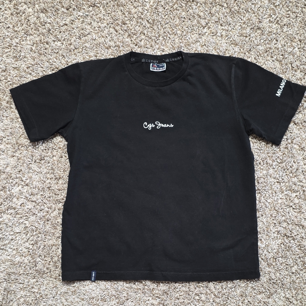 Black Kids T-Shirt Size 10 Cgs Jeans Short Sleeve